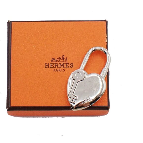 HERMES Annee De La Fantaisie Cadena Bag Charm Stainless Steel Silver 32RF659